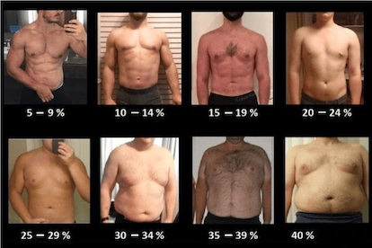男性体脂率对应图片